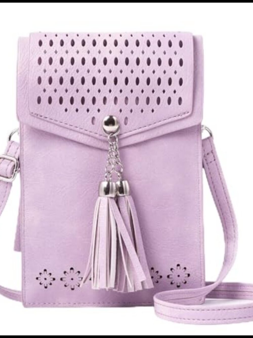 Small Crossbody Bag PU Leather Tassel Phone Purse Hands-Free Everyday
